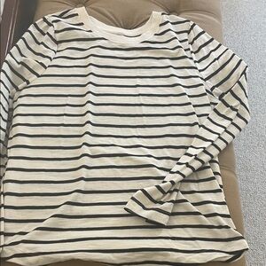Falls Creek Black and White Striped Blouse